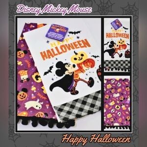 NWT, Disney Licensed, Happy Halloween, Mickey Mouse, 2 Piece, Decorative Towels